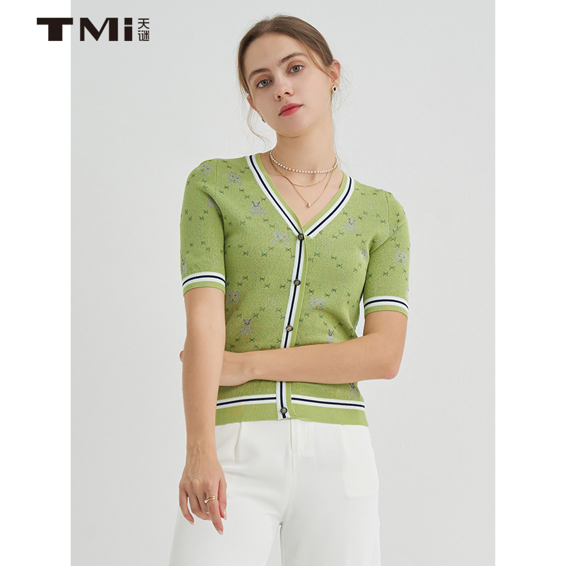 TMi天谜女装22春季短袖针织衫