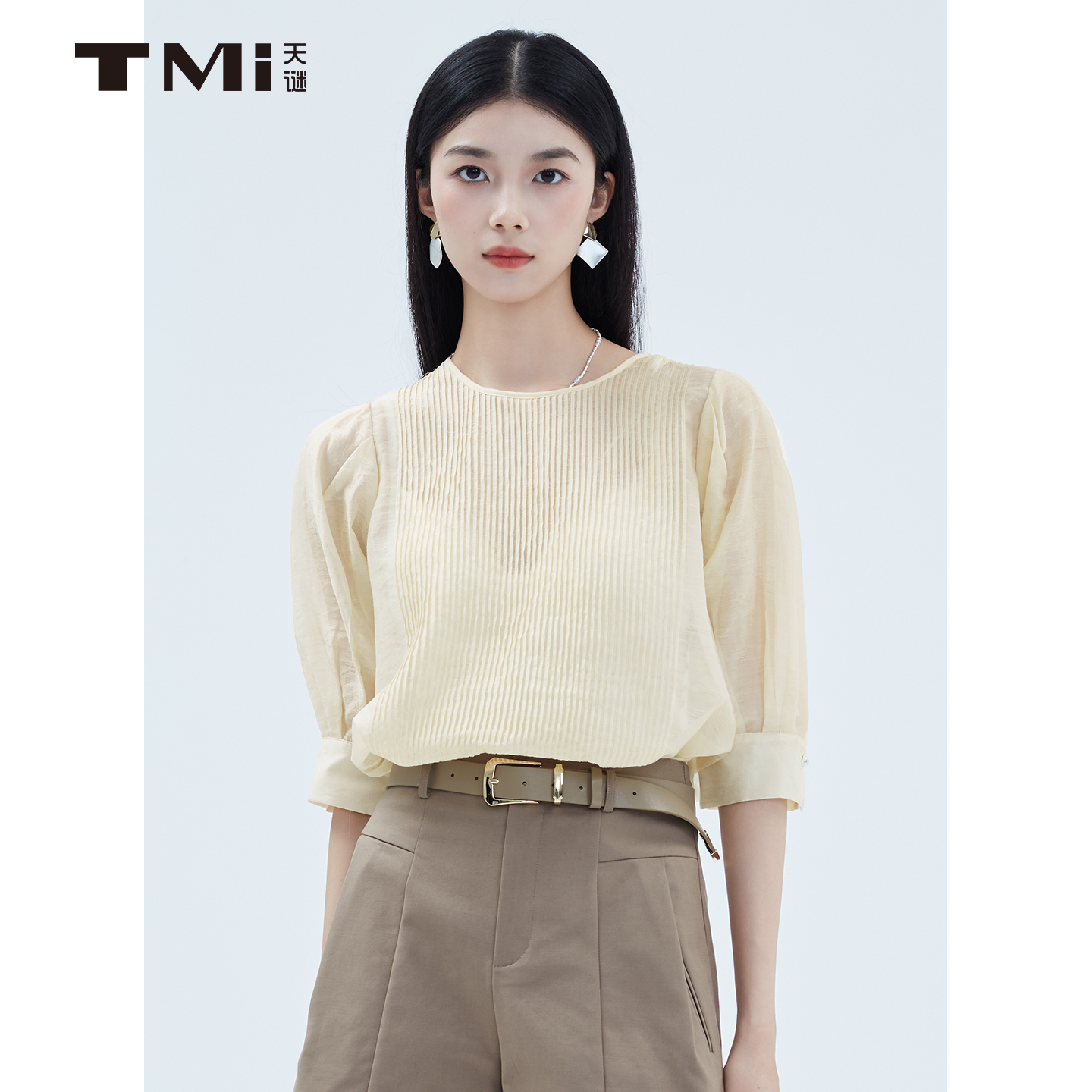 天谜莱赛尔百搭拼接小衫