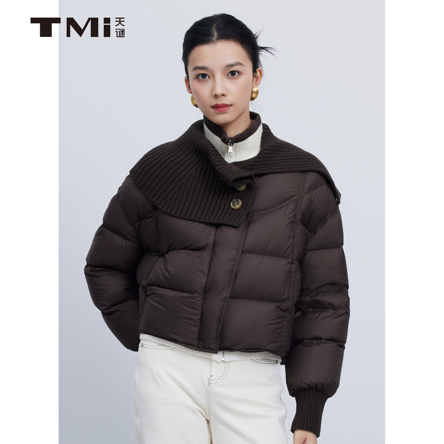 天谜泡芙时尚针织羽绒服