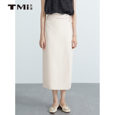 天谜一片式优雅设计感半身裙