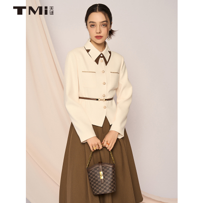 双层领短款小香风可拆卸腰带