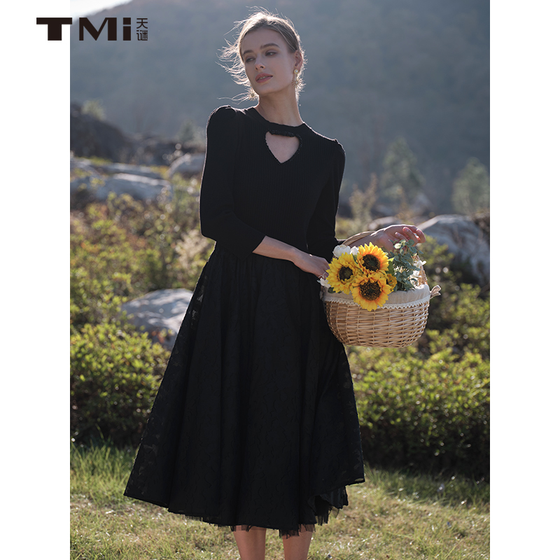 天谜淑女简约A版网纱淑女气质