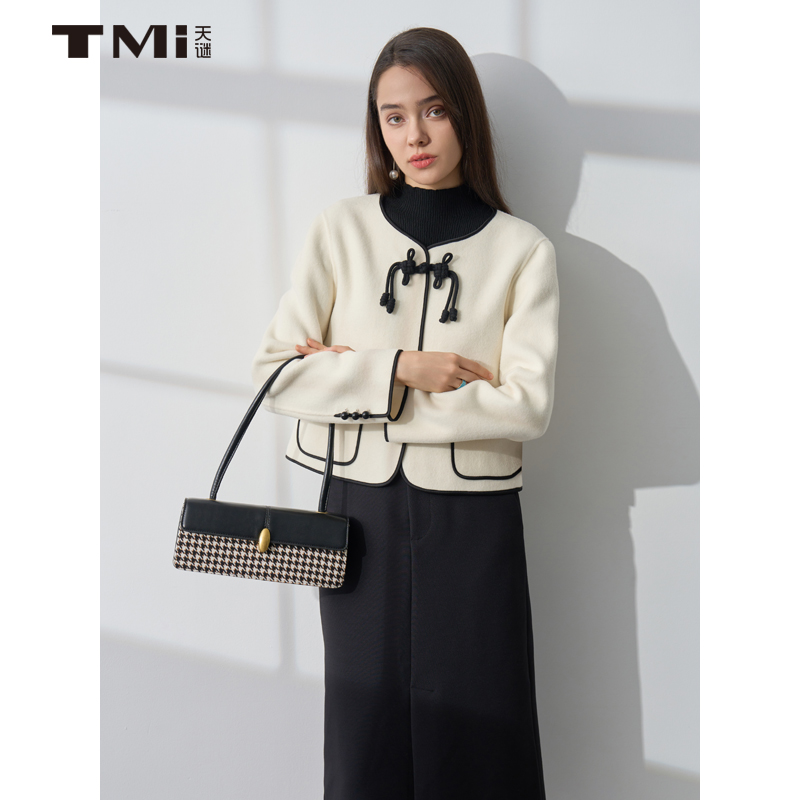 专柜短款双面呢短外套TMi羊毛