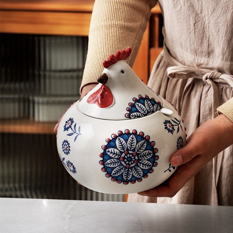 可爱大容量小鸡调味罐盐罐陶瓷厨房猪油罐子耐高温佐料辣椒油糖罐,厨房/烹饪用具,调味瓶罐/调料研磨器,淘宝优惠券,粉丝福利购,淘宝优惠卷