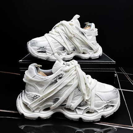 巴黎老爹鞋男款2025秋冬新款超火涂鸦小众潮牌男鞋百搭运动休闲鞋