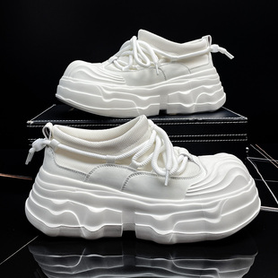 厚底板鞋男2026夏季透气小白鞋高级感痞帅潮牌男鞋时尚百搭休闲鞋