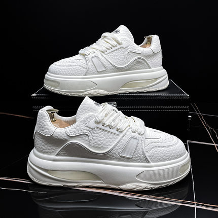 男鞋2025秋冬新款厚底小白鞋男款白色面包高级感百搭运动休闲鞋子