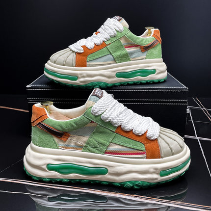 贝壳头男鞋2025秋季新款板鞋溶解鞋时尚拼色男鞋百搭运动休闲鞋子