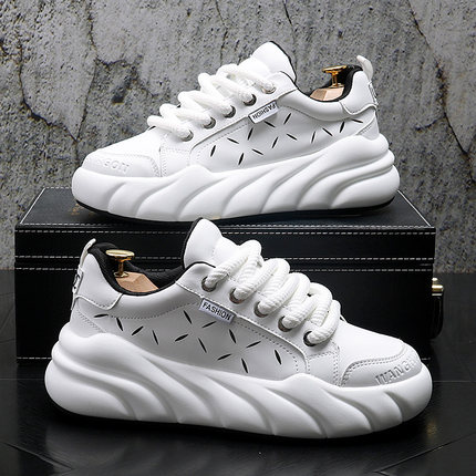 鞋子男款2025秋季透气面包鞋内增高厚底男鞋百搭老爹鞋运动休闲鞋