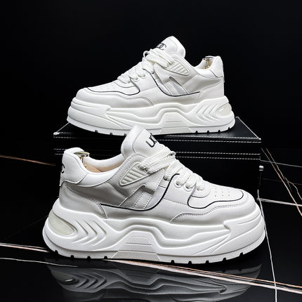 厚底小白鞋2025冬季新款原创设计潮牌男鞋舒适百搭板鞋增高休闲鞋
