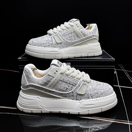 潮牌男鞋2025秋季新款高级感轻奢时尚个性板鞋增高厚底男士休闲鞋