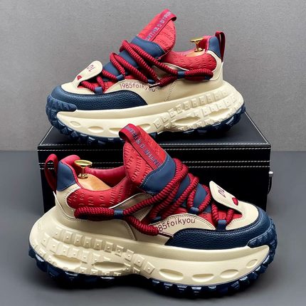 欧洲站潮牌男鞋2025秋季新款时尚拼色老爹鞋厚底增高运动休闲鞋子