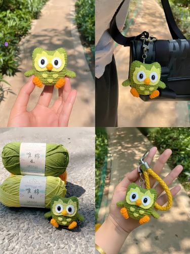 小绿鸟小多儿毛线手工编织可爱包挂件创意情侣玩偶礼物diy材料包