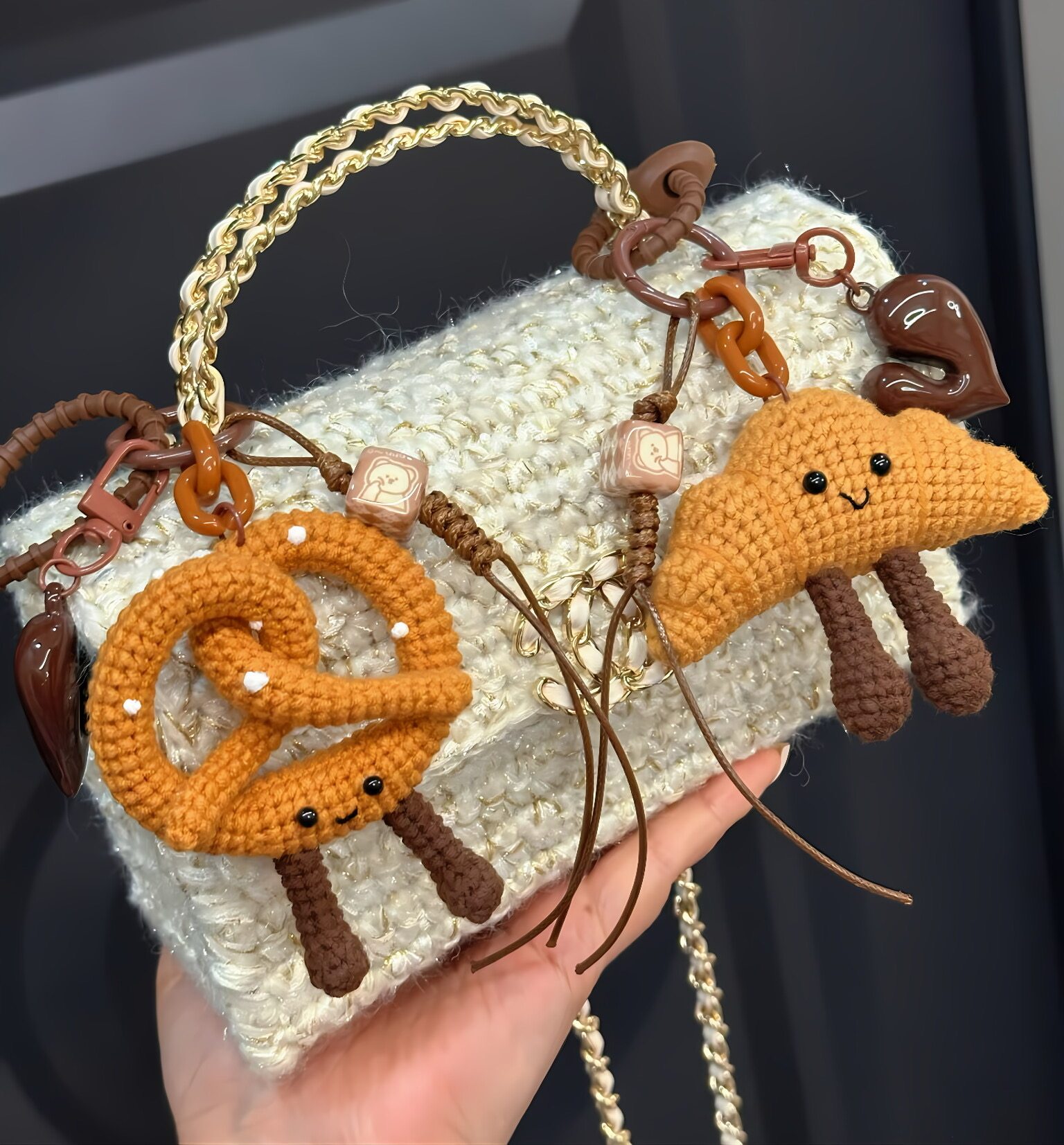 碱水结牛角毛线手工编织包挂件可爱创意钥匙扣闺蜜礼物diy材料包,服饰配件/皮带/帽子/围巾,包挂件,淘宝优惠券,粉丝福利购,淘宝优惠卷