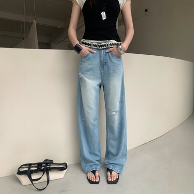 BEKISS贝斯品牌窄版阔腿裤9010