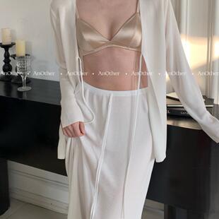 缎面三角杯内衣女士小胸显大聚拢深V无钢圈胸罩 法式 波尔多恋人