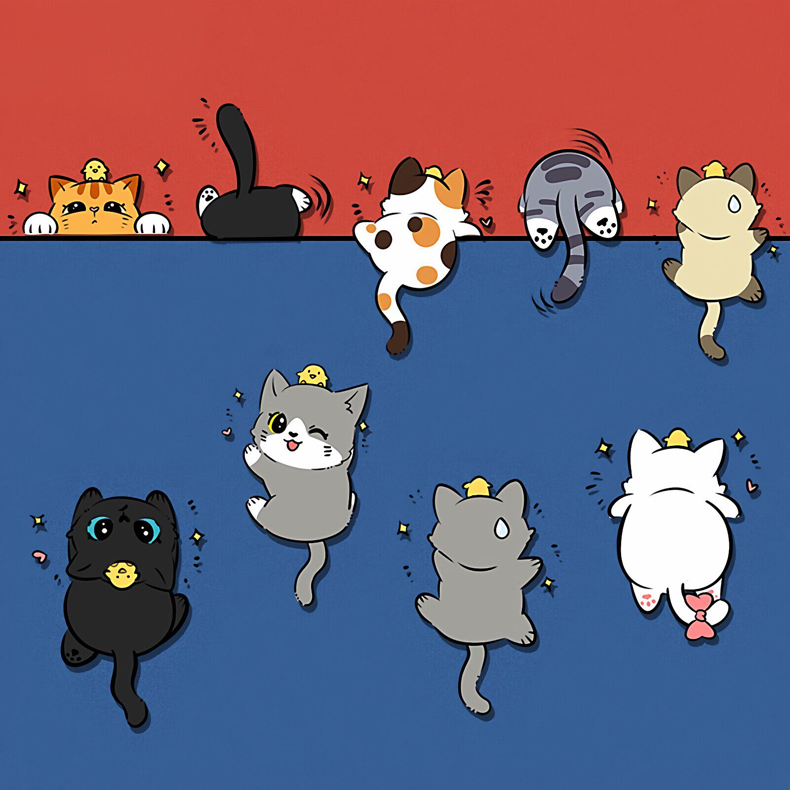 可爱猫咪创意车身贴划痕遮挡