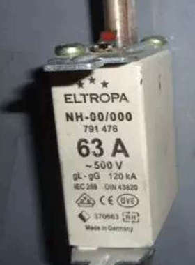 ELTROPA熔断器NH-00/000 63A (500V 120KA gG/gL) 直拍