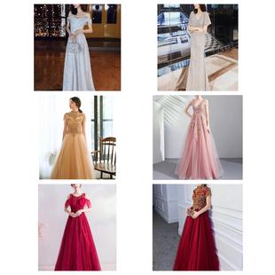 深圳出租年会晚礼服连衣裙主持人高端礼服订婚红色宴会晚礼服裙