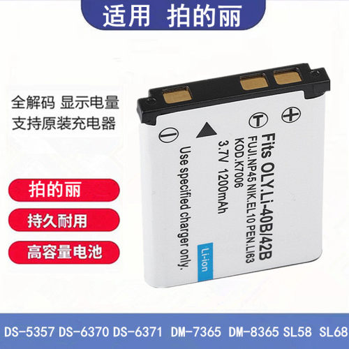 适用拍的丽DS-5357 6370 6371 DM-7365 8365 SL58 SL68电池充电器