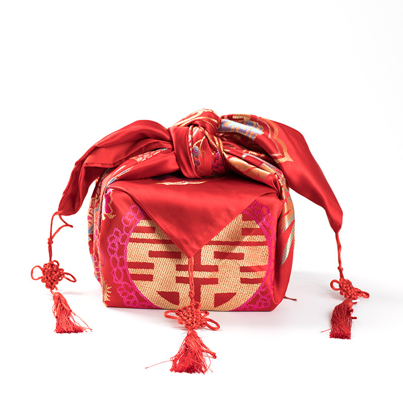 结婚用红包袱女方新娘陪嫁嫁妆红色婚庆用品包裹布包袱皮娘家大全