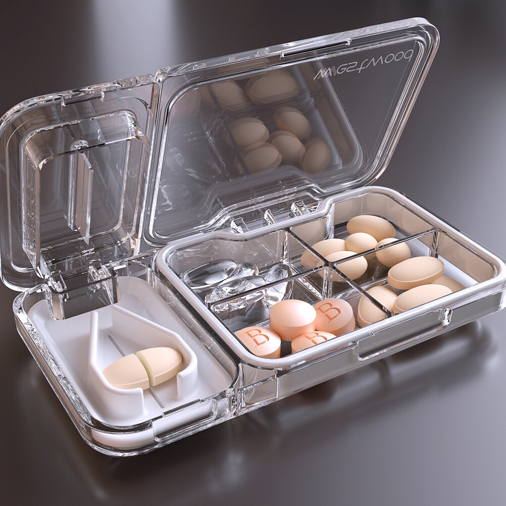 4格+切药|Pillbox日本高端小药盒分装便携小号随身早中晚大容量