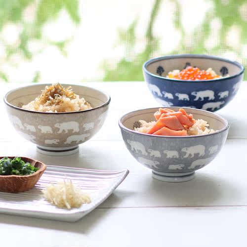 日本制可爱北极熊米饭碗面碗