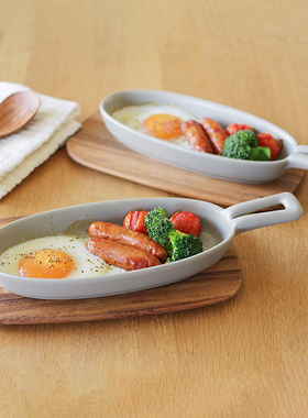 日本制Meister Hand单柄烤盘一人食早餐盘可烤箱烘焙明火可用