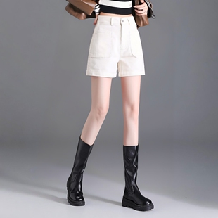 白色牛仔短裤高腰显瘦女款2025新款夏季薄款小个子女裤外穿五分裤