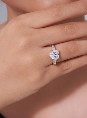 S925纯银全莫桑石女戒