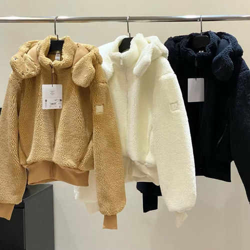 SYARURU北美A家Foxy Sherpa泰迪羊羔毛运动外套短款秋冬保暖健身