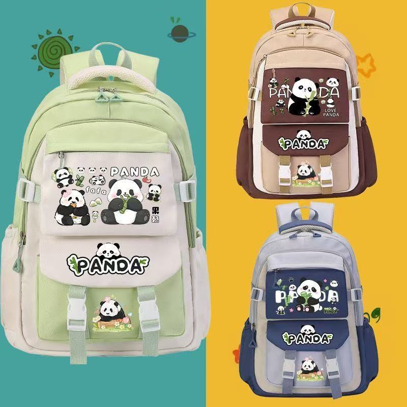 熊猫花花卡通动漫周边书包男女孩初中小学生大容量二次元双肩背包