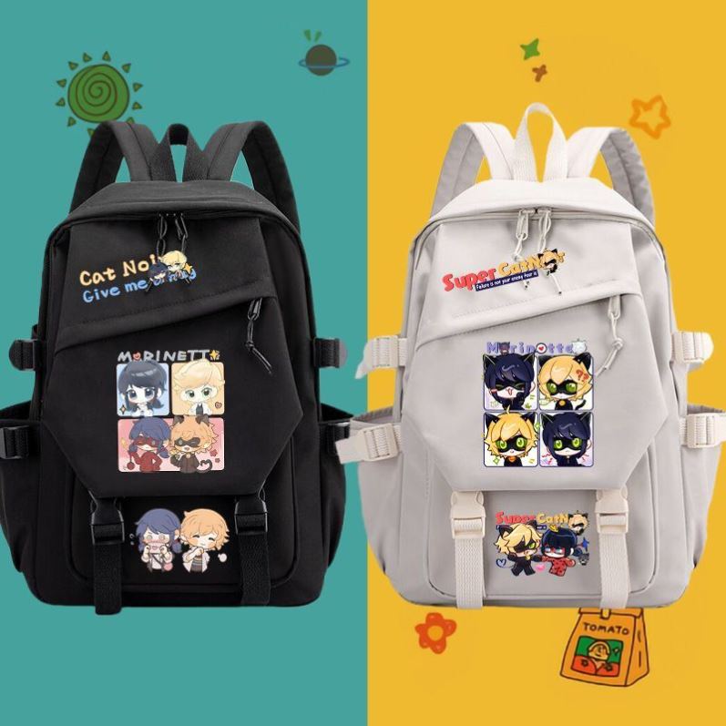 Ladybug瓢虫雷迪周边书包黑猫诺儿玛丽娜大容量男女学生双肩背包