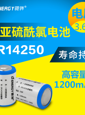 驰特ER14250 1/2AA 3.6V ETC工控台达编程PLC仪器表 锂亚电池1节