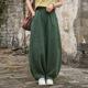 棉麻女装 禅修打坐灯笼长裤 新品 子女式 苎麻砂洗炒色做旧裤 2026春季