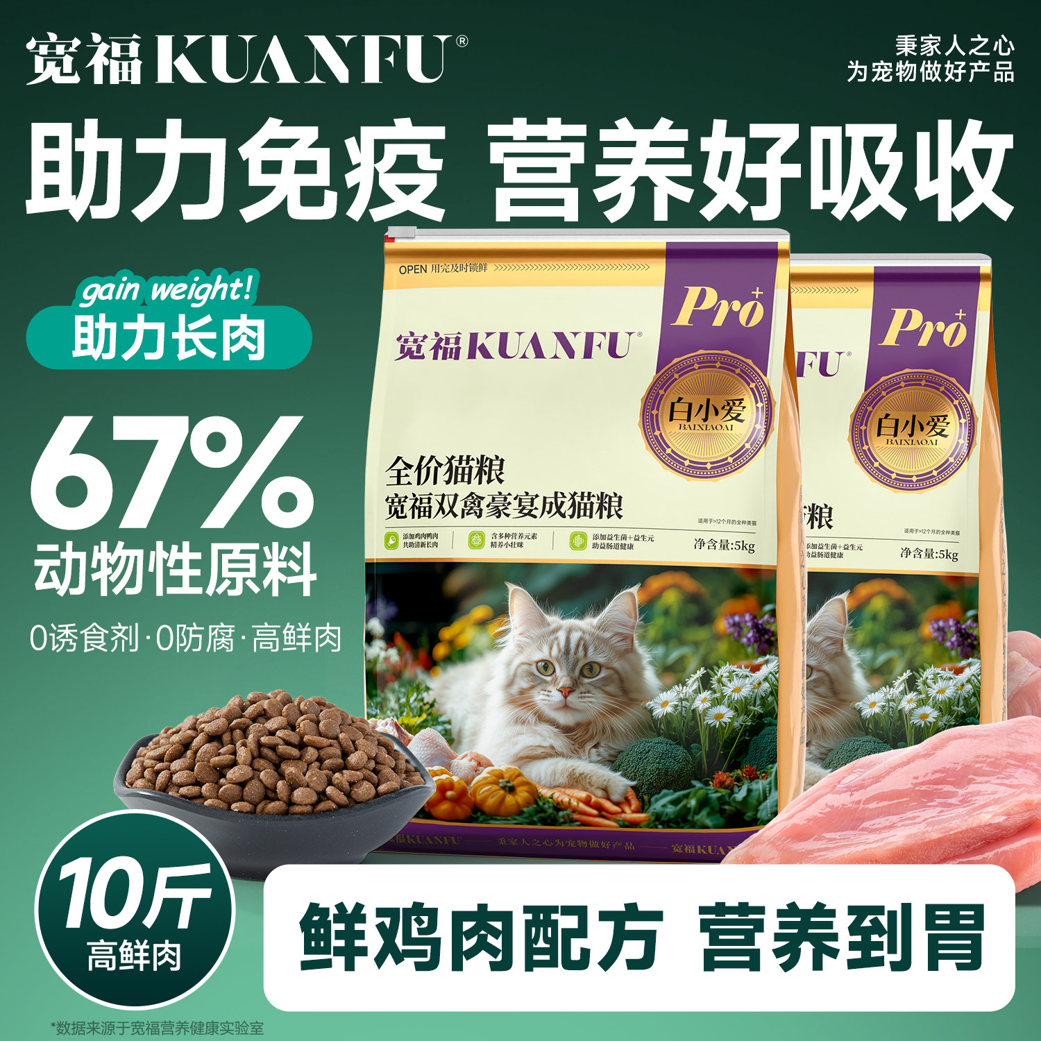 宽福成幼猫粮10斤平价营养主粮