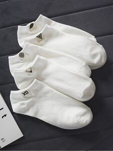 袜子男棉袜吸汗防臭隐形低帮运动浅口船袜夏季薄款白色时尚女短袜