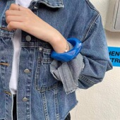 冷淡风叠戴手环 ins个性 欧美简约时尚 树脂蓝色手镯