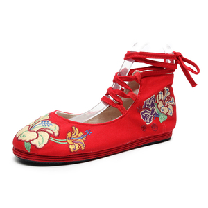 【寻香】老北京布鞋 民族风千层底绣花鞋 秀禾新娘鞋绑带女鞋单鞋
