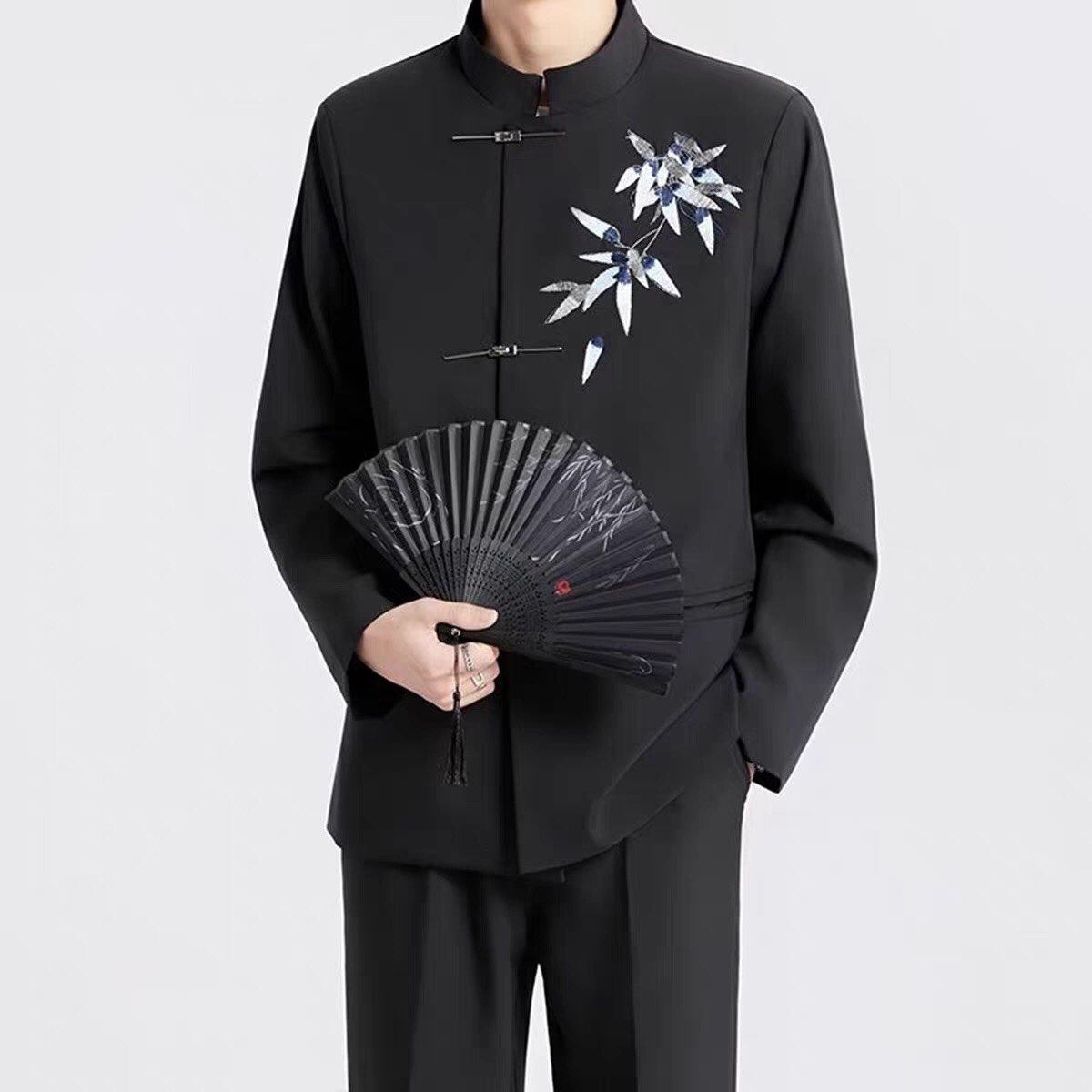 新中式婚礼新郎结婚西服敬酒服西装演出服套装春秋男装刺绣中山装,男装,中山装,淘宝优惠券,粉丝福利购,淘宝优惠卷