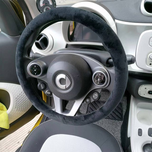 方向盘套453柔软车用方向盘套 Smart汽车451毛绒冬季 适用于09 19款