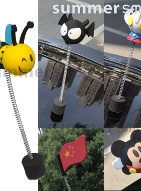 Smart汽车卡通弹簧车顶装饰贴