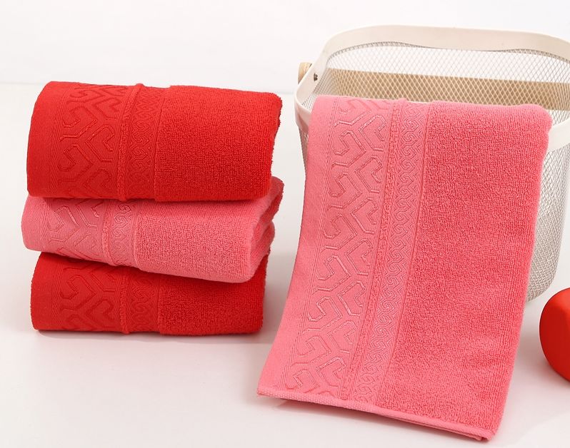 回礼毛巾结婚喜帕粉红大红囍全棉