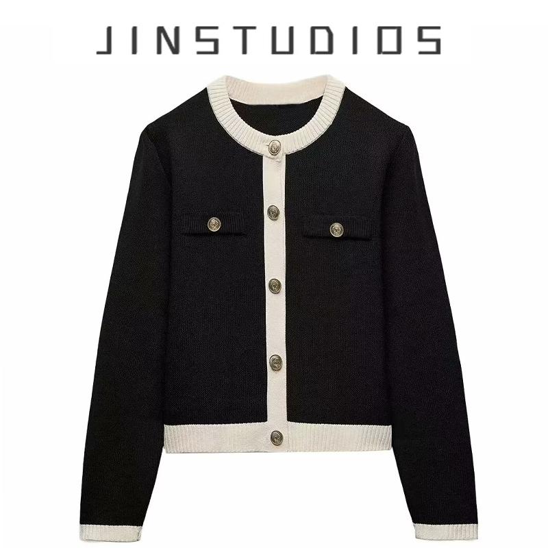 24秋冬新款复古撞色毛针织衫