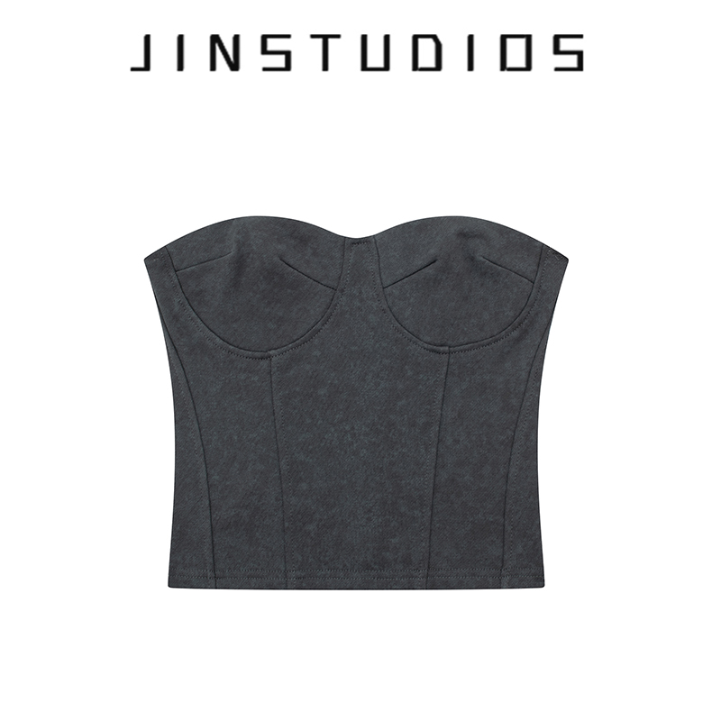 美式辣妹风鱼骨抹胸背心