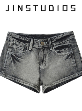 2025夏美式复古做旧低腰牛仔短裤显瘦显腿长百搭纯欲辣妹直筒热裤