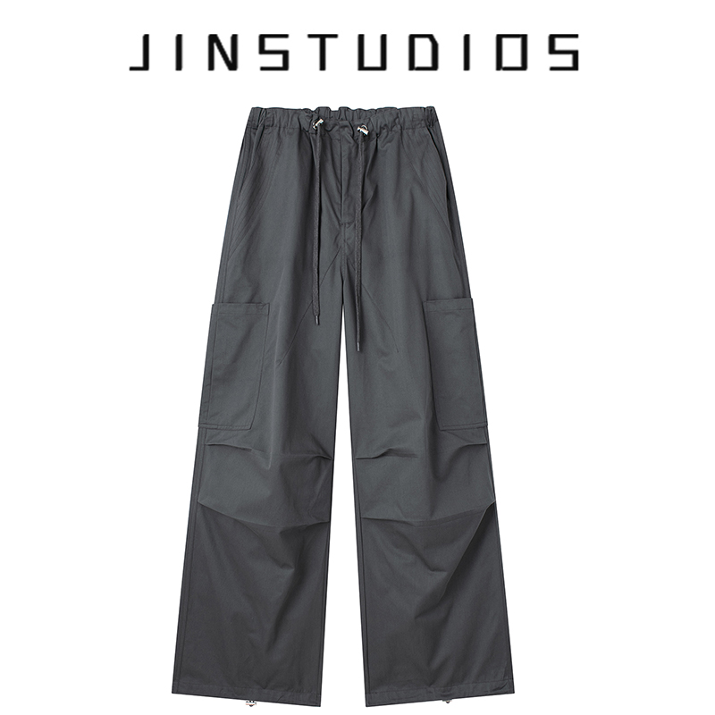 美式复古运动风个性口袋工装裤