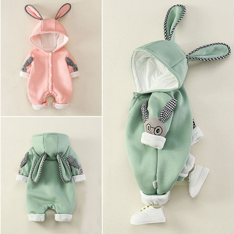超洋气ins风新生婴儿连体衣服女宝宝男春秋装外出爬服秋冬哈衣潮
