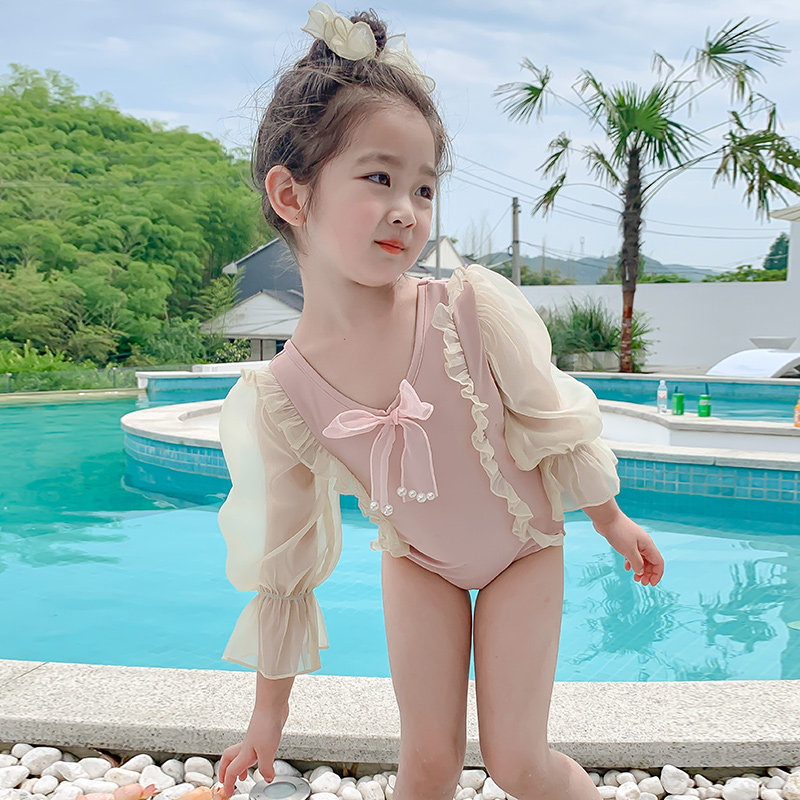 泳衣女款儿童女宝宝游泳衣洋气女童泳装新款连体小女孩防晒泳衣裤