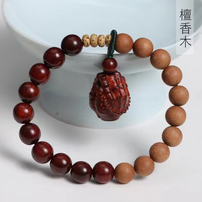 檀香木diy合掌款手串规格0.8男女手链首饰装饰文玩念珠厂家